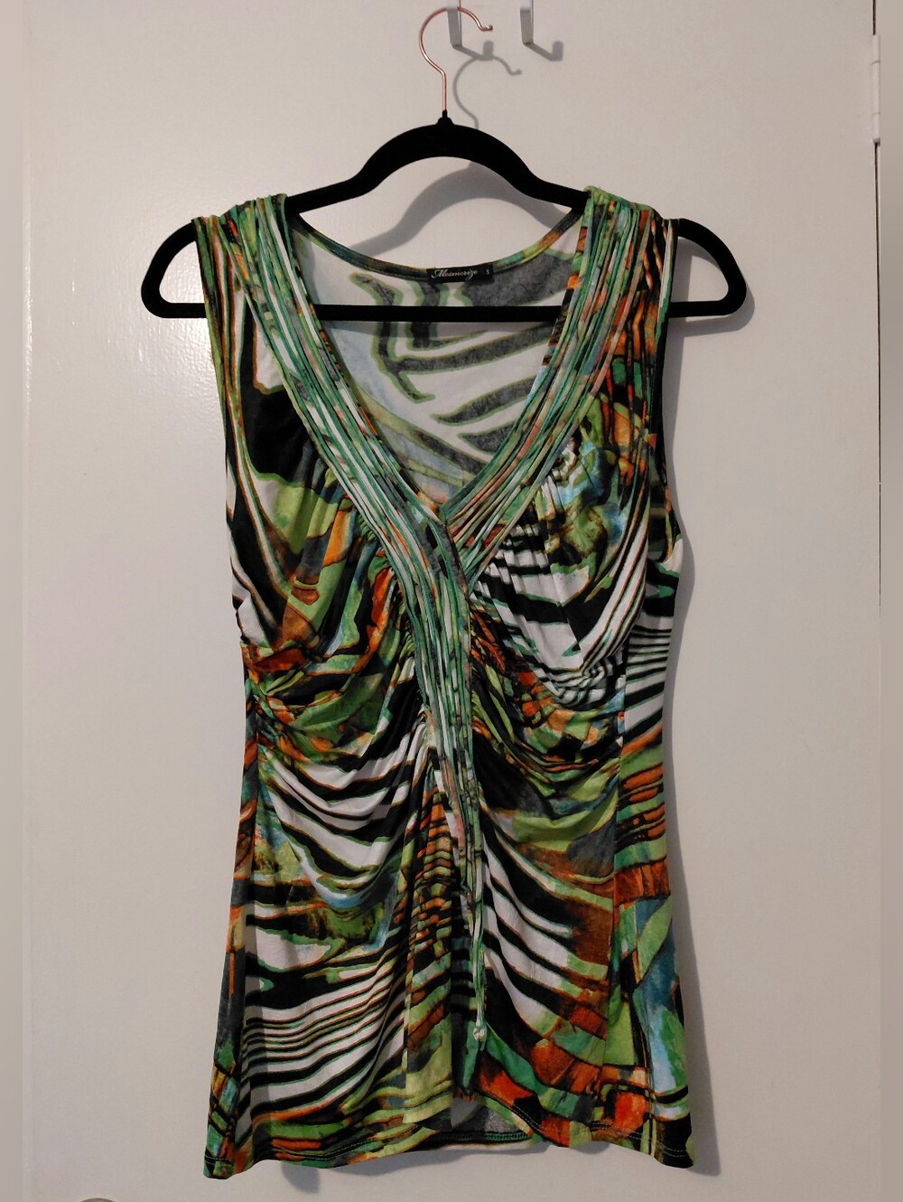 Mesmerize S Multi Colored Ruched Tank Super Fun Top School Festival Work